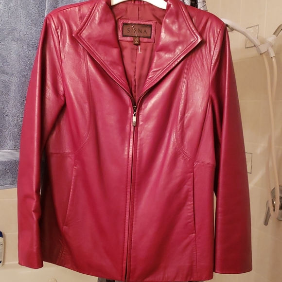 Siena Studio Jackets & Blazers - Siena Studio Red Leather Jacket